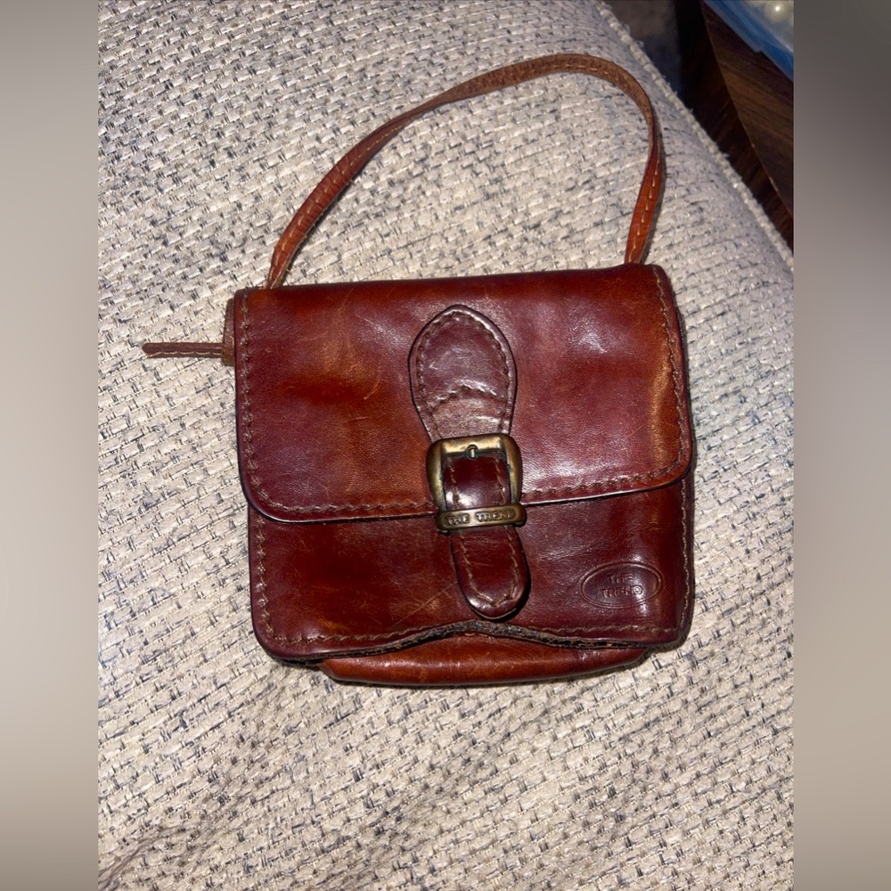 The Trend Brown Leather Shoulder Bag Small Italy